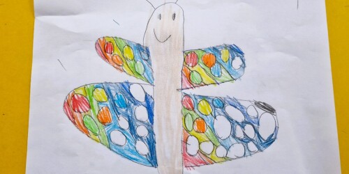 Kolorowy rysunek motyla nr 2.